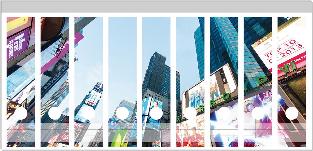 Wallario Ordnerrücken Sticker, selbstklebend für breite Ordner, 9 Stück, Motiv Times Square in New York