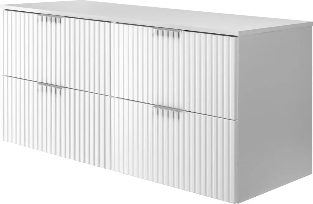 Meuble double vasque 120 cm blanc mat pour salle de bain familiale moderne