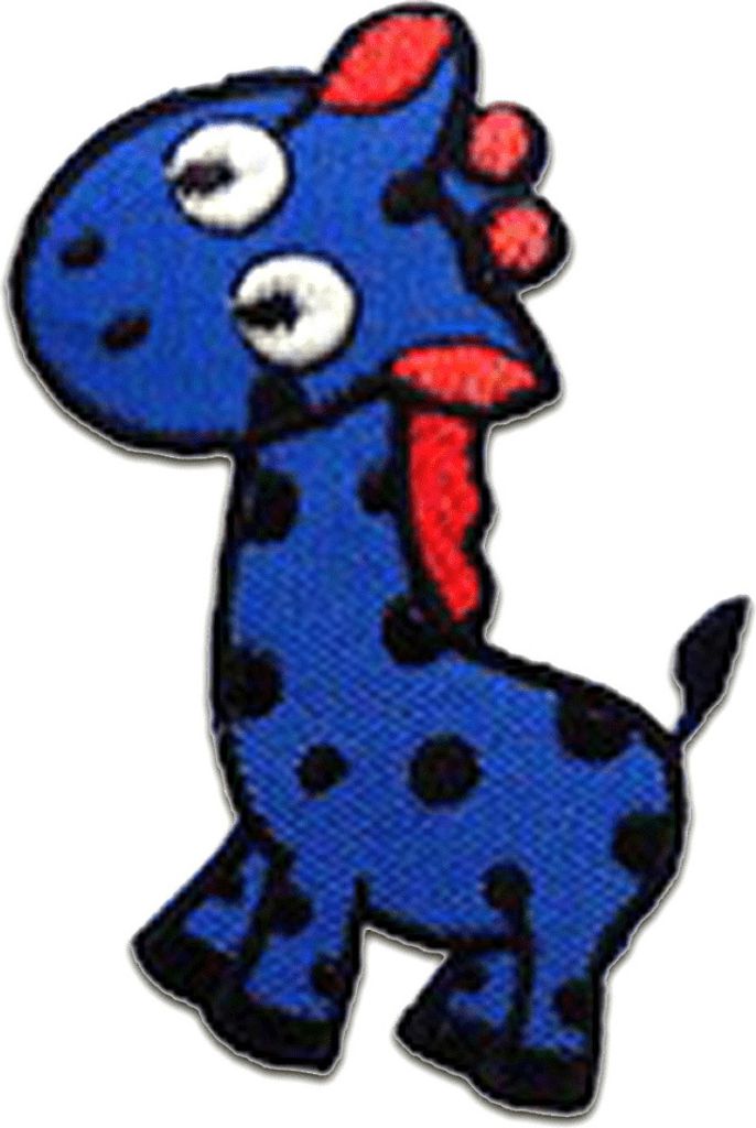 Giraffe Tier Kinder - Aufnäher, Bügelbild, Aufbügler, Applikationen, Patches, Flicken, Zum Aufbügeln, Größe: 7,5 x 5,3 cm