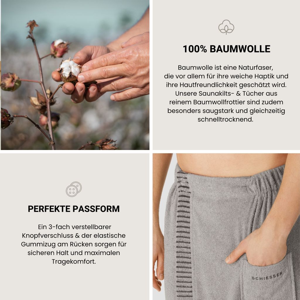 Schiesser Frottier Saunakilt Rom für Herren | 100% Produktbild 4