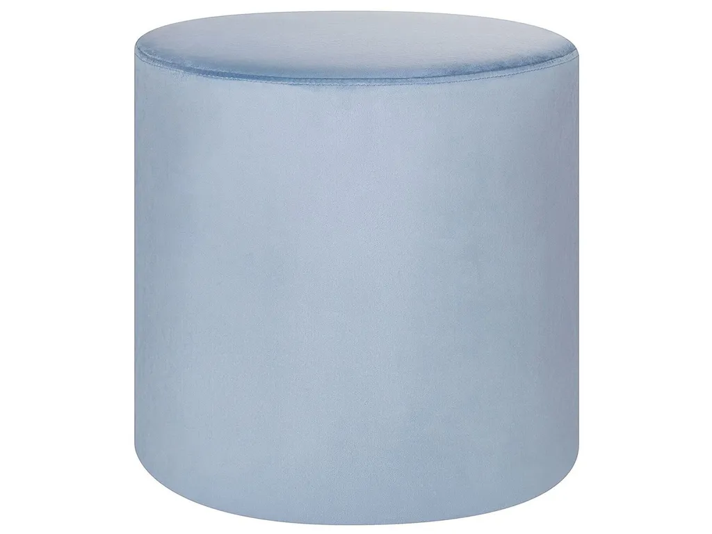 Beliani Pouf en Velours Bleu Clair - Ottoman Moderne Élégant pour Salon
