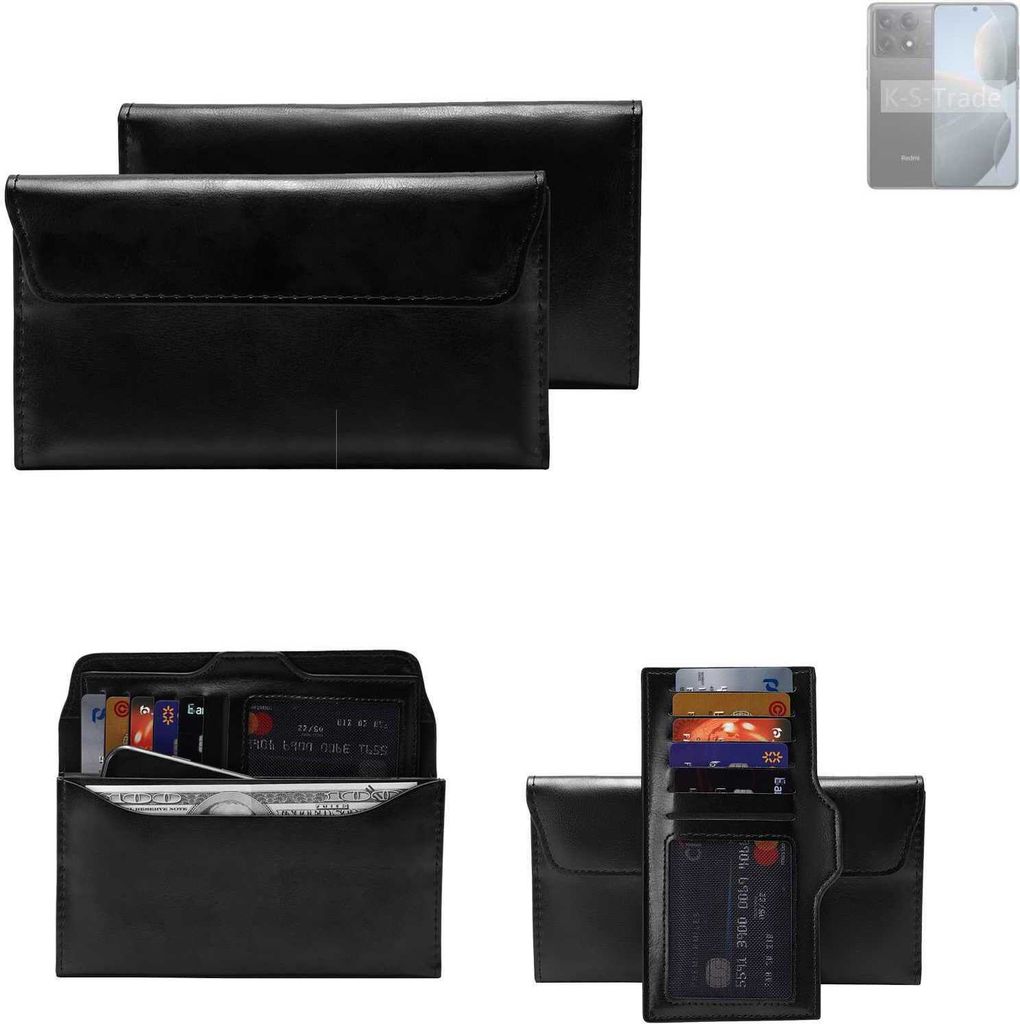 K-S-Trade Handy Hülle kompatibel mit Xiaomi Redmi K70E Schutz Hülle Tasche Schutz Case Handytasche Kunstleder schwarz, 1x
