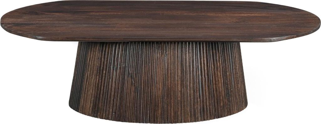 Couchtisch Salvator aus Mangoholz Oval 120cm - Walnuss Produktbild 