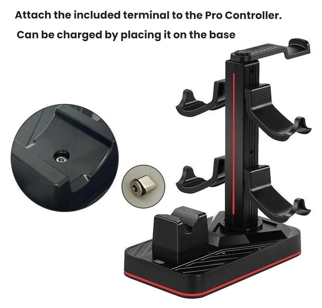 Station de charge pour manette Nintendo Switch 2 avec support casque - 2