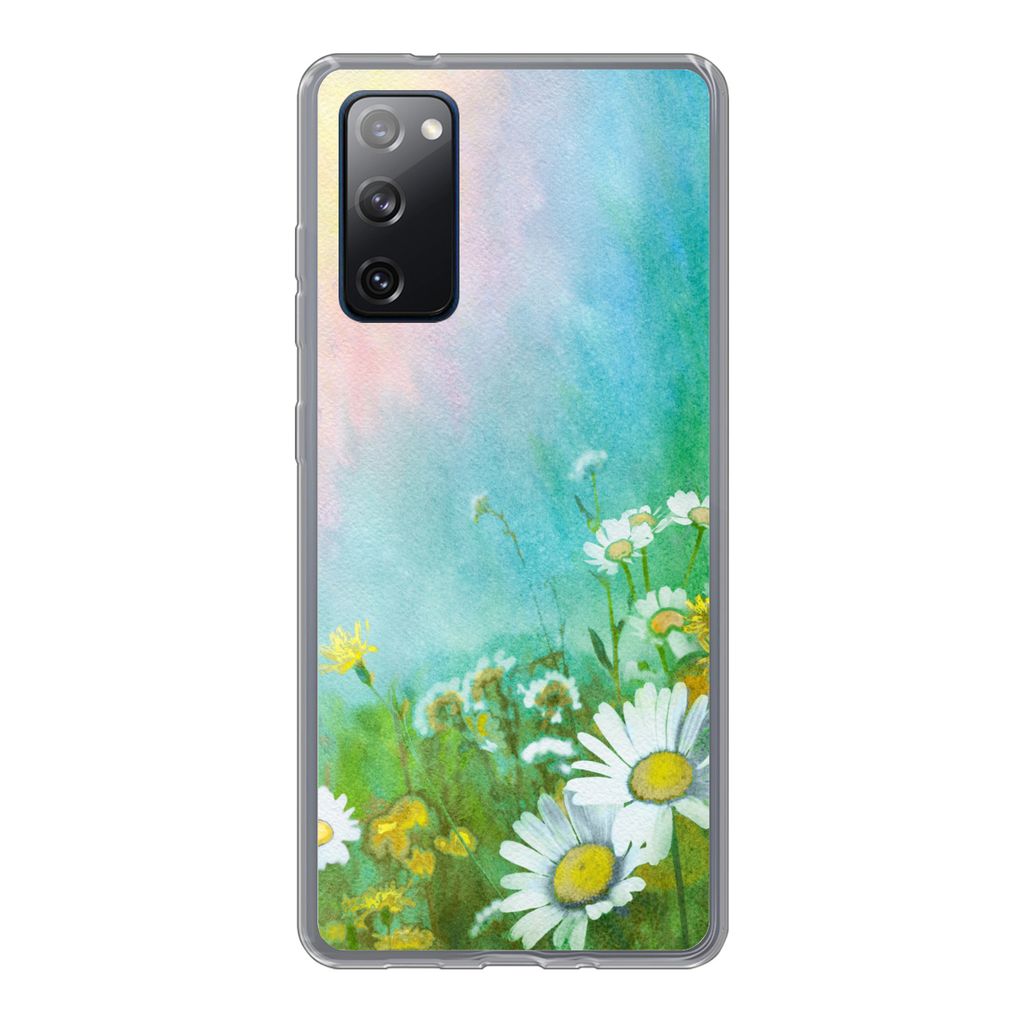 MuchoWow Handyhülle Schutzhülle Hülle für Samsung Galaxy S20 FE Gänseblümchen - Sonne - Sommer Silikon Softcase Handy Hülle - Abdeckung