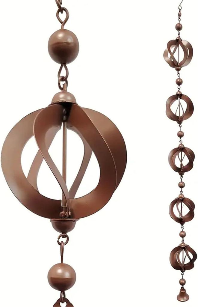 Kovový řetěz na dešťovou vodu do okapu, 108 cm, dešťová Obrázek produktu 