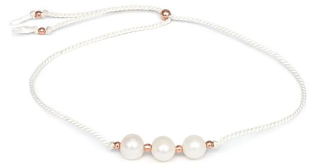 Bracelet perles HE03R3RG-WH - Bijou élégant nacre et or rose ajustable