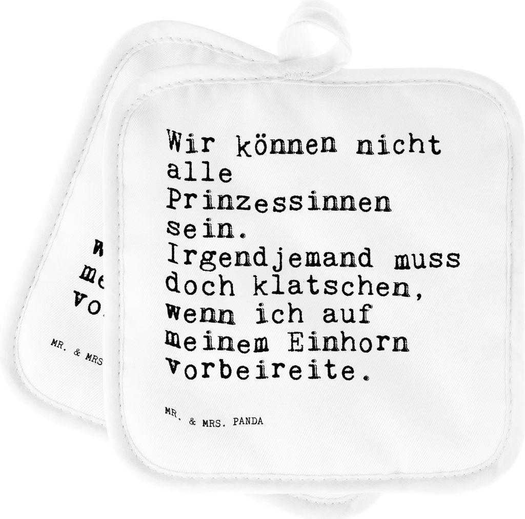 Mr. & Mrs. Panda Topflappen Wir können nicht alle... - Weiß - Geschenk, Reiten, witzig, Topfuntersetzer, Prinzessin, Set, Freunde, topfhalter, Of...