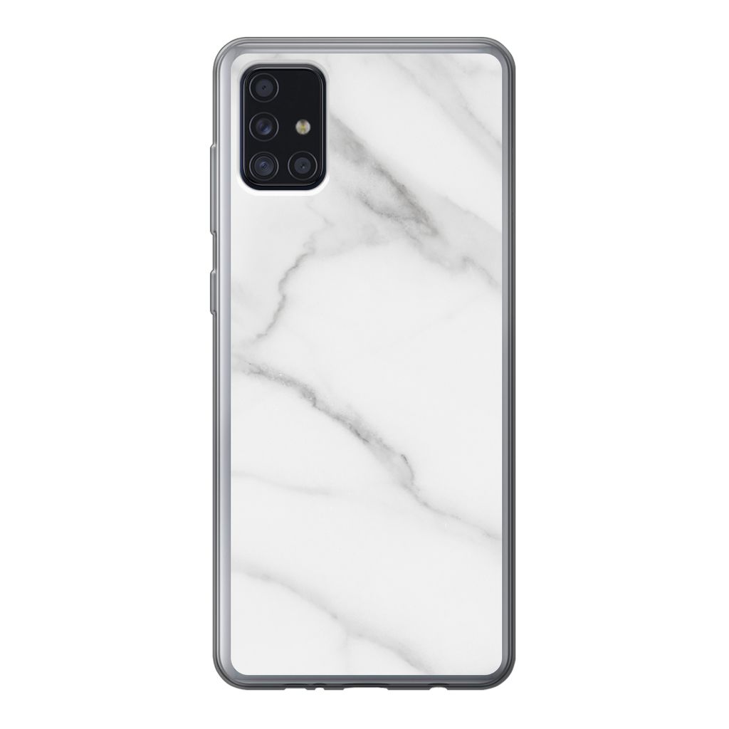 MuchoWow Handyhülle Schutzhülle Hülle für Samsung Galaxy A52 5G Marmor - Strukturiert - Weiß - Grau - Stein - Marmoroptik Silikon Softcase H...