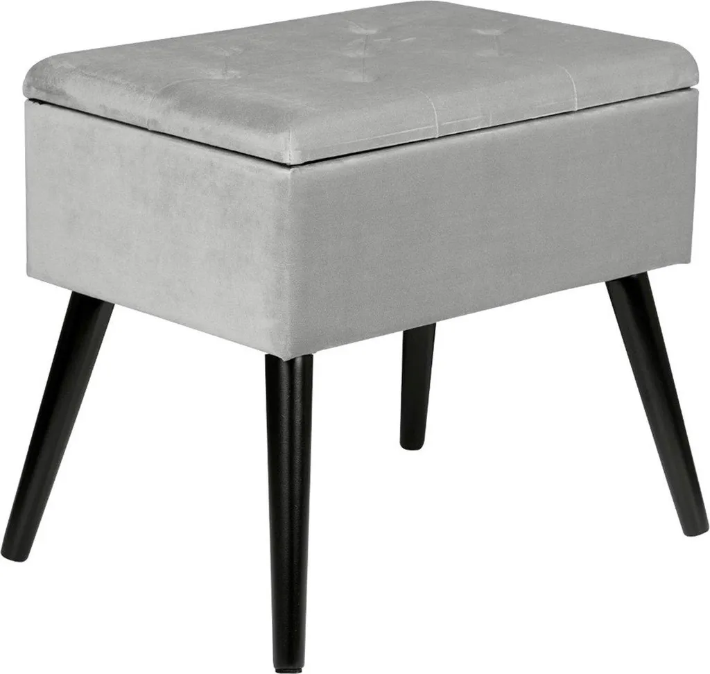 Dites adieu au désordre avec ce Coffre de Rangement Gris et Pouf de Siège