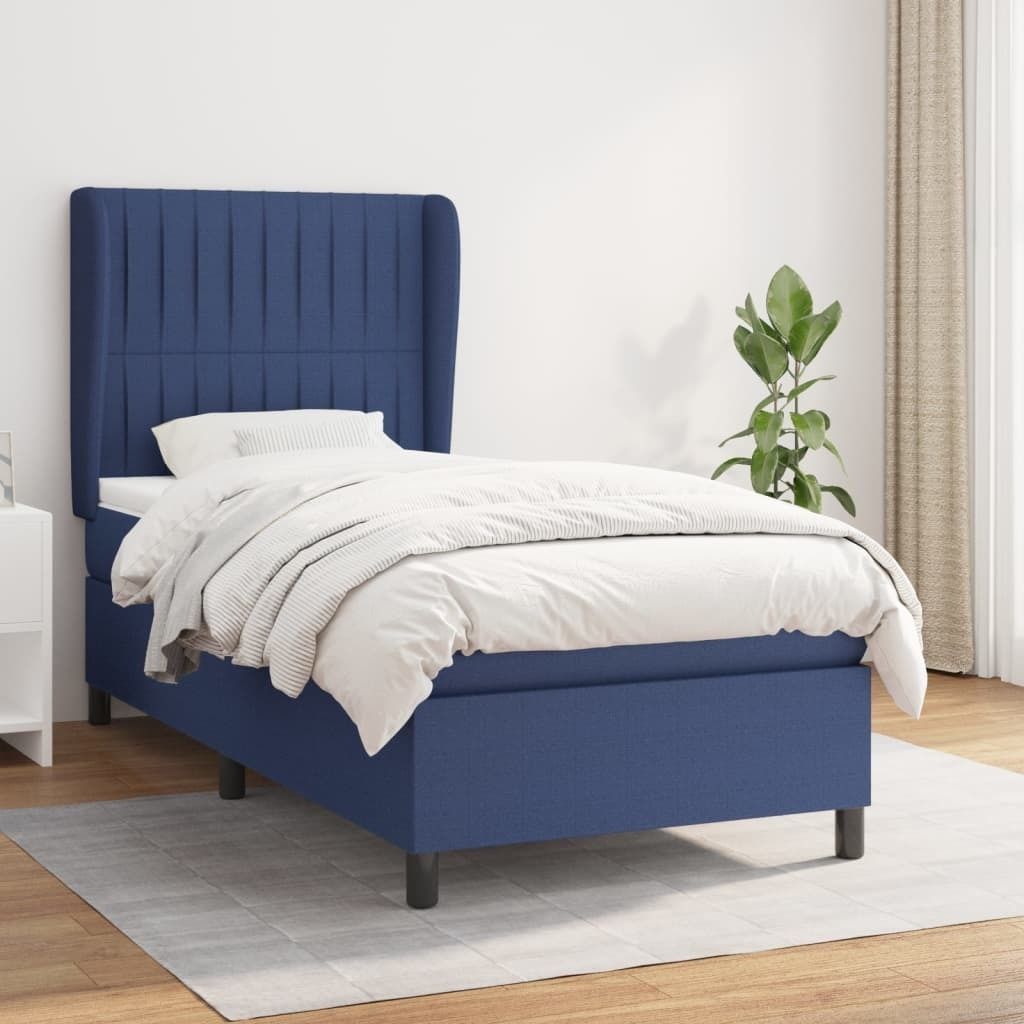 Maison Exclusive - Boxspringbett mit Matratze Blau 80x200 cm Stoff