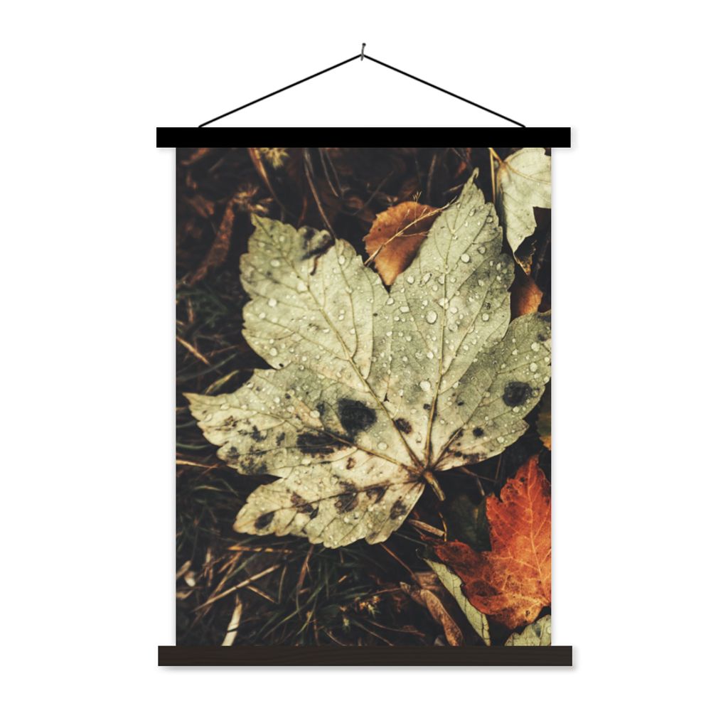 MuchoWow Textilposter Herbstblätter - Herbst - Jahreszeiten - Natur 60x80 cm mit schwarzem Rahmen - Plakathalter