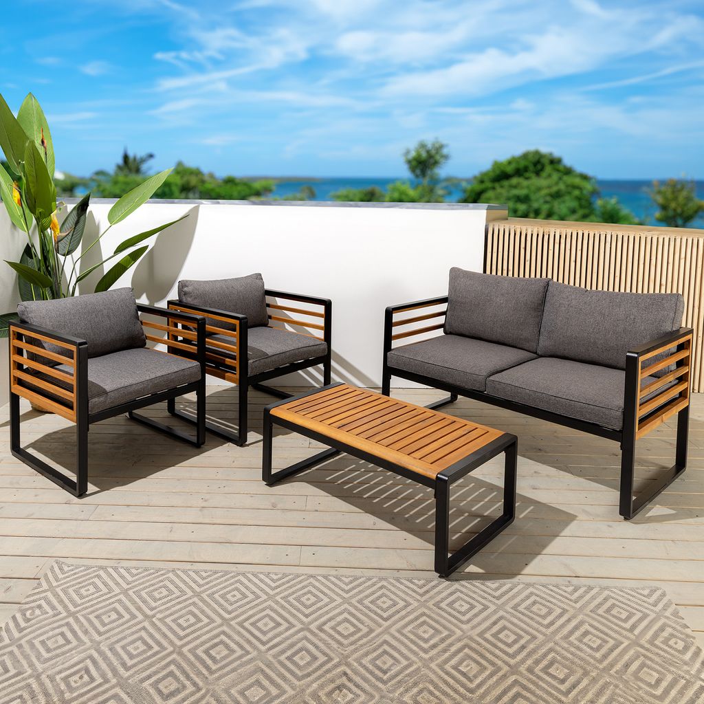 riess-ambiente Outdoor Garten-Sitzgruppe PURE grau natur Produktbild