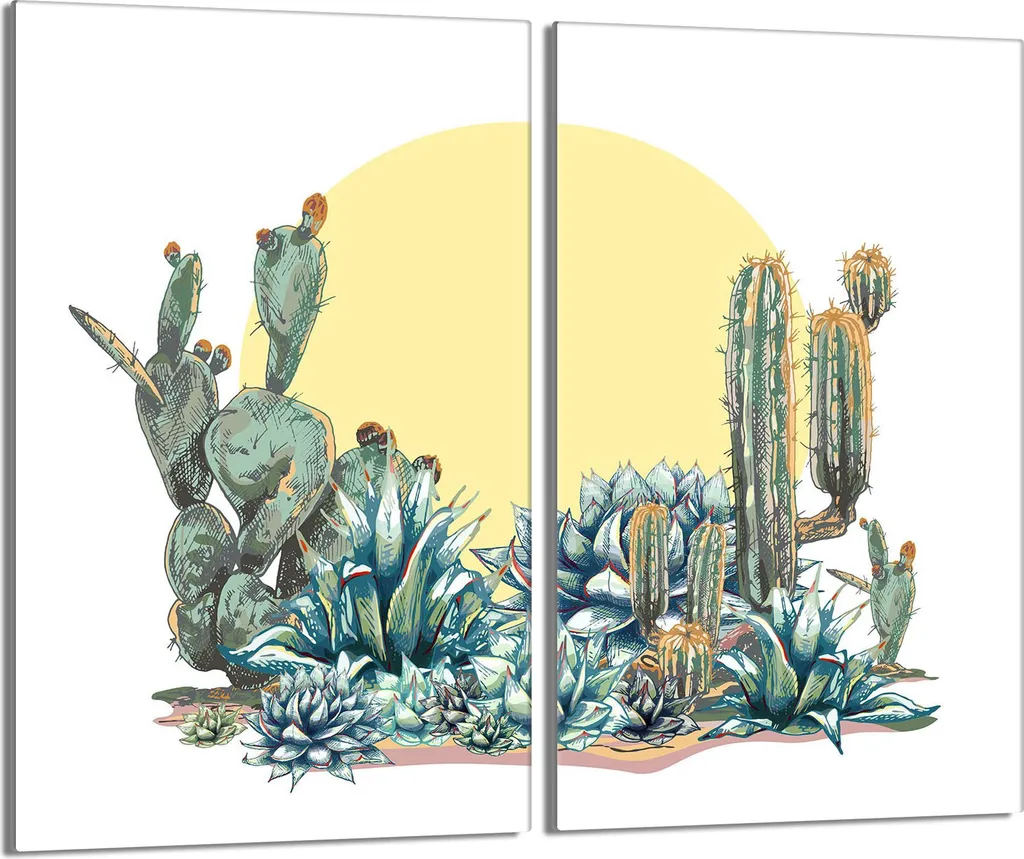 Set 2 Coprifornelli Vetro Induzione 30x52 Giallo Cactus | Tagliere Extra