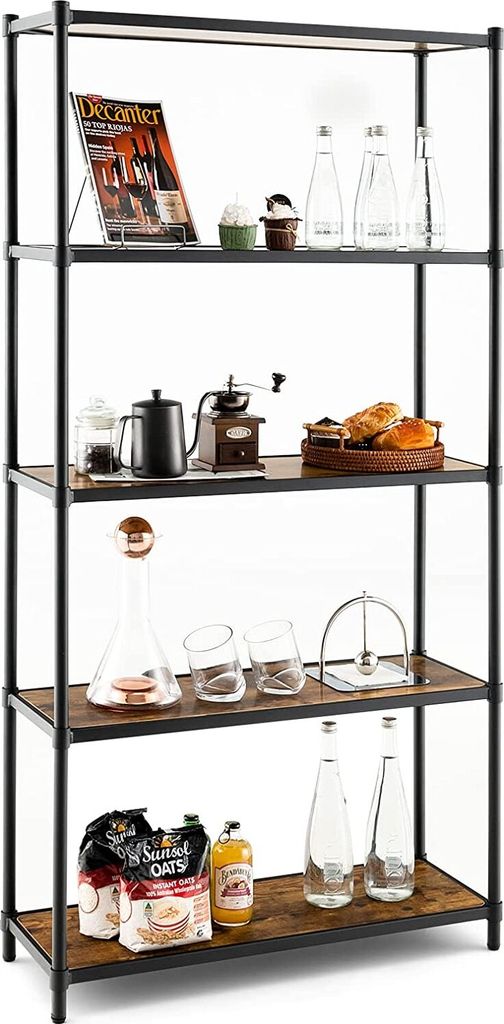 GOPLUS 5-stöckiges Standregal, 154 cm hohes Bücherregal mit Produktbild 