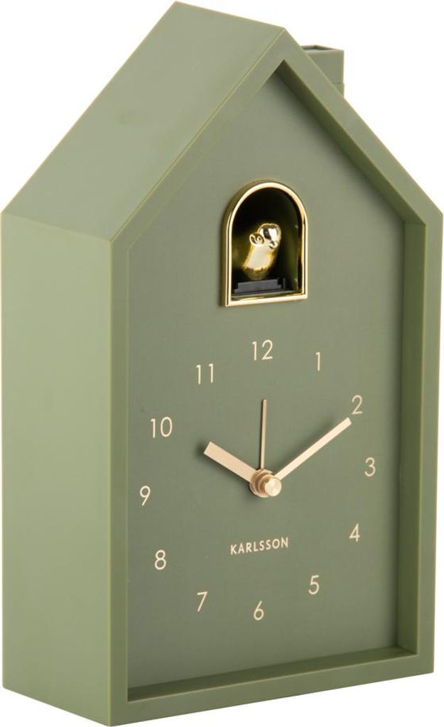 Karlsson - Wecker Modern Cuckoo Oro - Luxusgrün