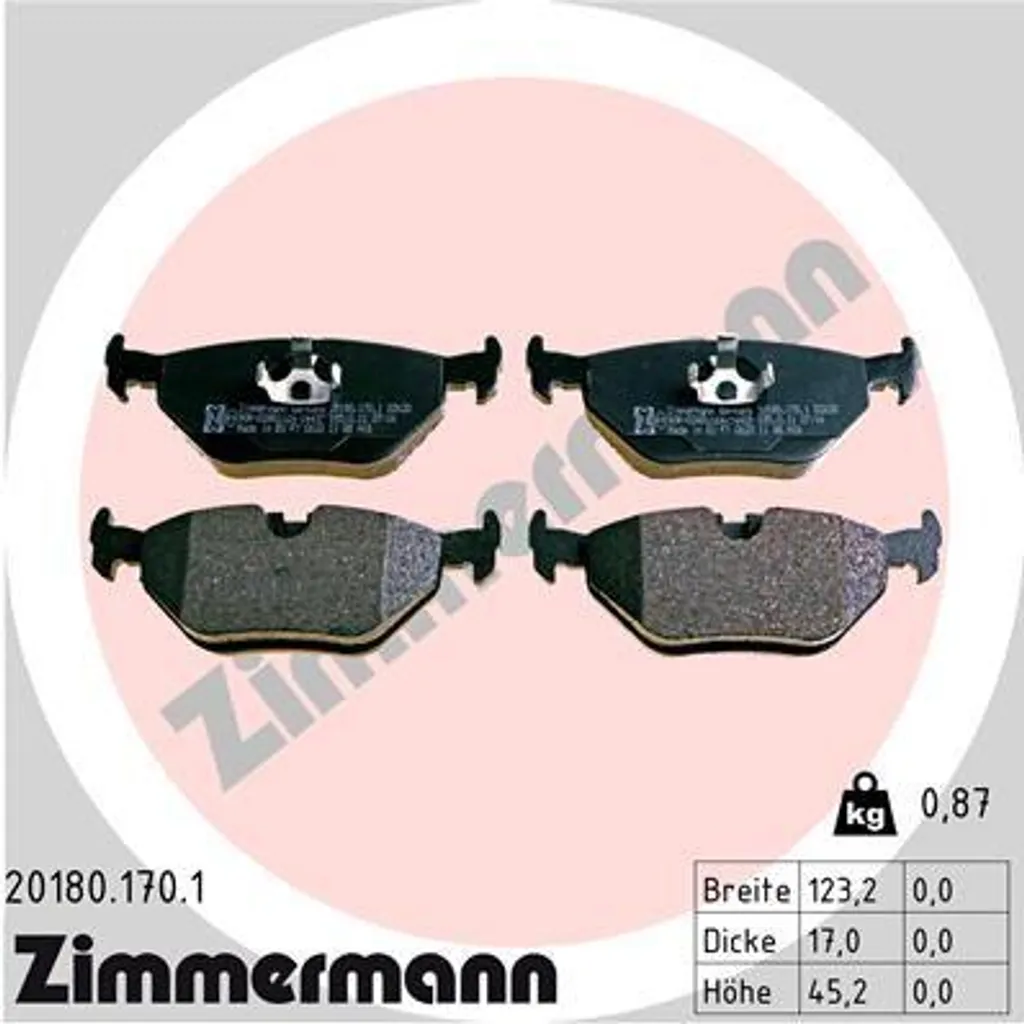 Plaquettes de Frein Arrière pour Entretien BMW Z3 et E36 34211160340
