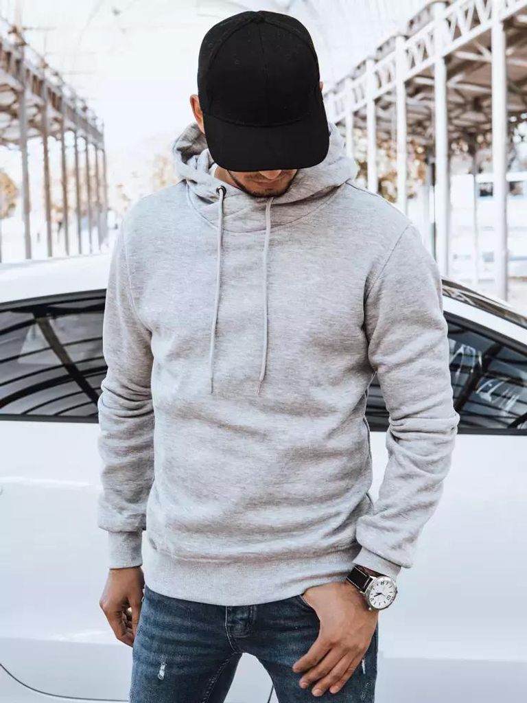 Dstreet Herren-Kapuzenpullover mit Kapuze Eeniza hellgrau XXL