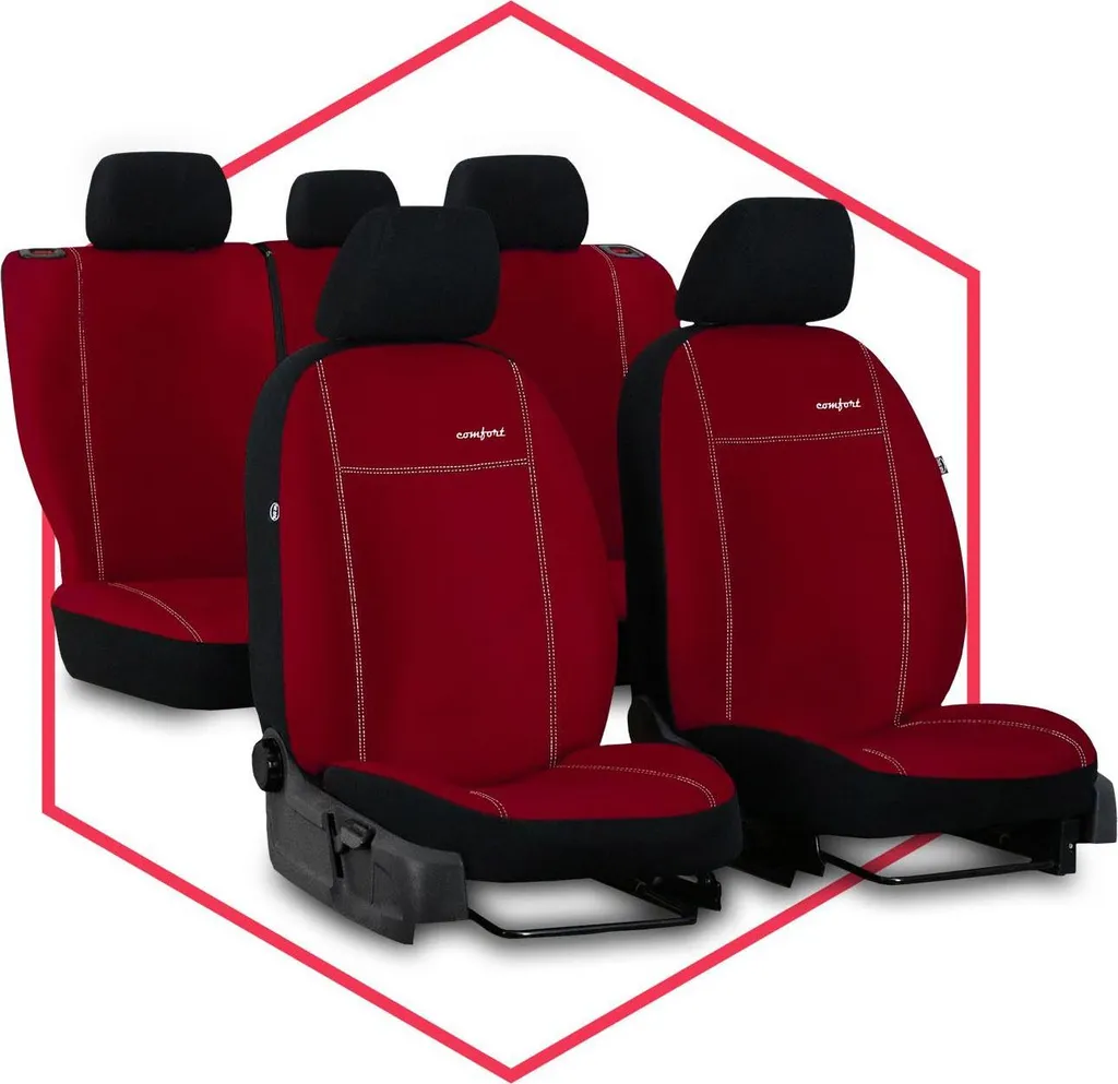 Offerta Coprisedili Mercedes Classe E W210 - Set 3 Pezzi Rosso - 12