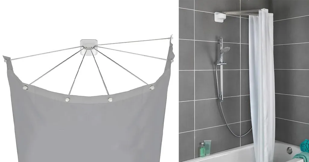 Braccio Tenda Doccia Ombrello Inox - Design Minimal per Vasca Bagno