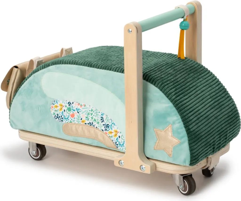 Lilliputiens Joe Chariot de marche en bois et tissu pour bébé - Dragon