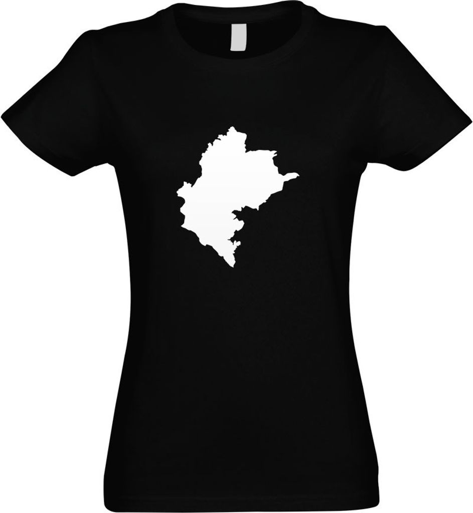 Kiwistar - T-Shirt tailliert - Damen - schwarz - Bergkarabach Umriss Kontur - mit Motiv Bedruckt - Funshirt Design - Sport - Freizeit - Damen - XL