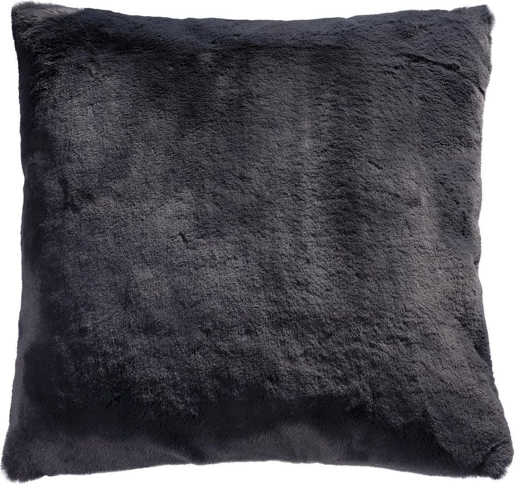 Kissen - 50 x 50 cm - Anthrazit - Polyester - mit Reißverschluss