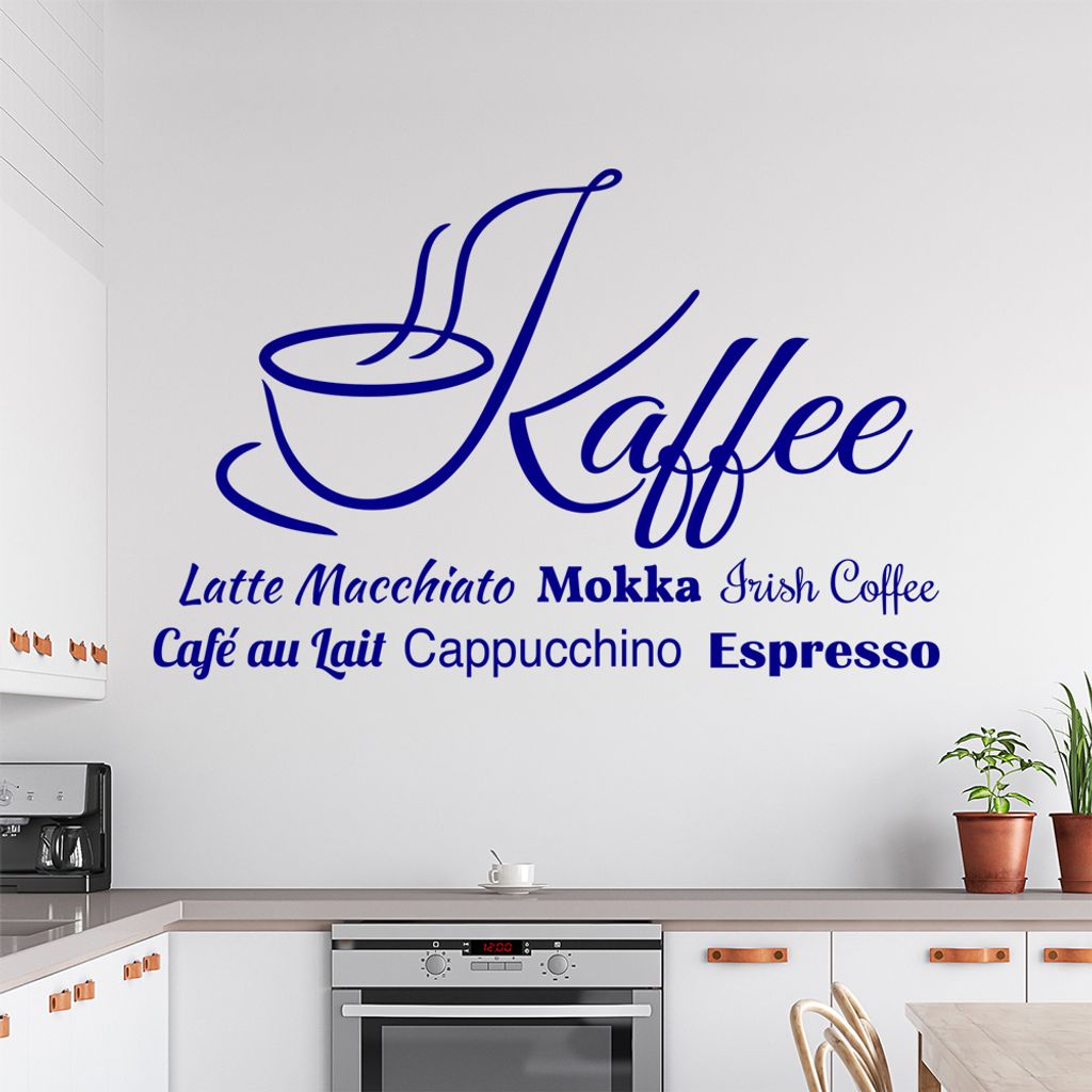 Wandtattoo Kaffee Nr. 2 Wandtattoo in 6 Größen - Wandaufkleber Wall Sticker - Dekoration, Küche, Wohnzimmer, Schlafzimmer, Badezimmer