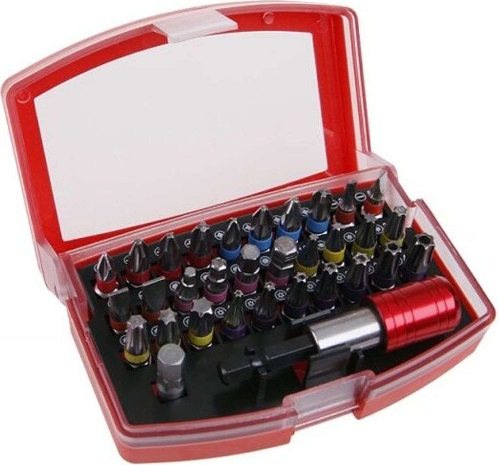 33-teiliges S2 Schrauber-Bit-Set für verschiedene Schraubentypen mit magnetischer Befestigung