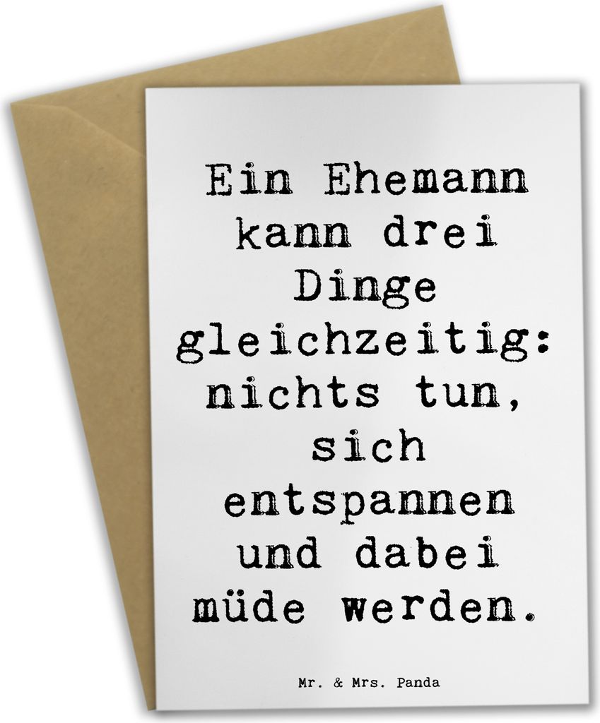 Mr. & Mrs. Panda Grußkarte Spruch Ehemann Fähigkeiten - Produktbild 