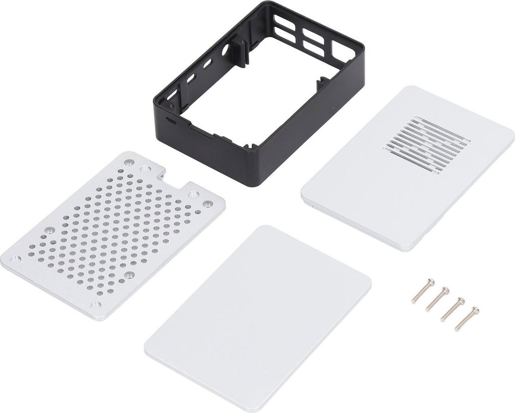 Schutzhülle für Raspberry Pi 4B, abnehmbare obere Abdeckung, gute Wärmeableitung, Kühlkörper aus ABS- und Aluminiumlegierung