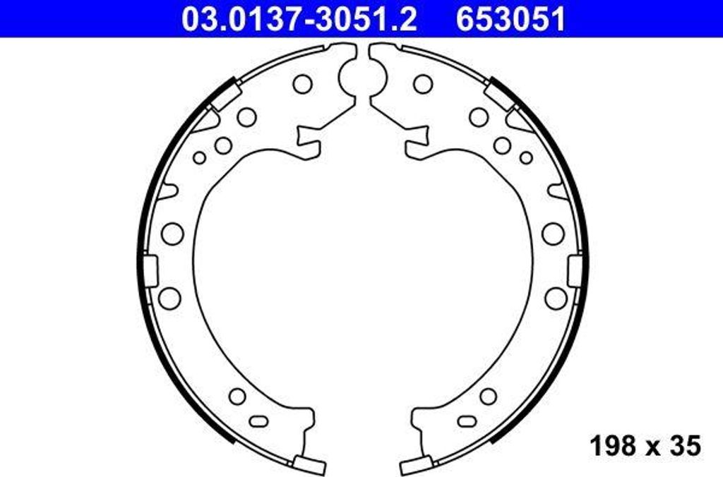 ATE 03.0137-3051.2 Bremsbackensatz, Feststellbremse OE 43053S9AE52 kompatibel mit CR-V