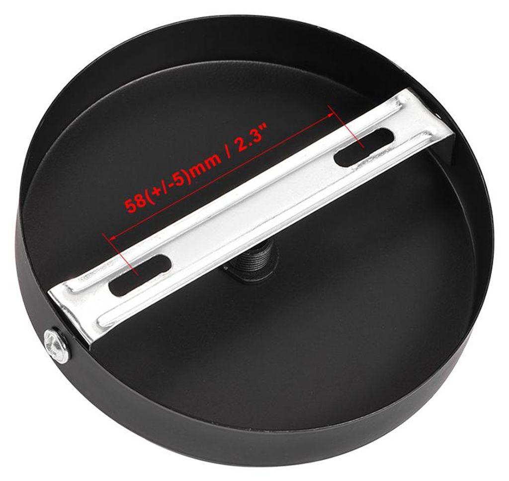 Lampe Metall Deckenbaldachin mit Schwarz Kordelgriff, Retro Licht Baldachin Satz, fš¹r Lampen Zubeh?r DIY, Kš¹che, 100mm 3,9 Zoll Schwarz
