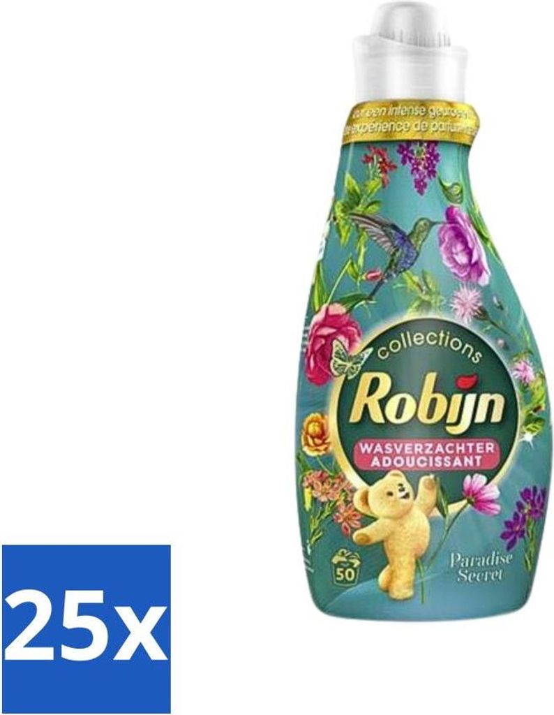 Robijn Collections – Weichspüler – Paradise Secret – 1,25 l – 50 Wäschen - Vorteilspack - 25 Stücke