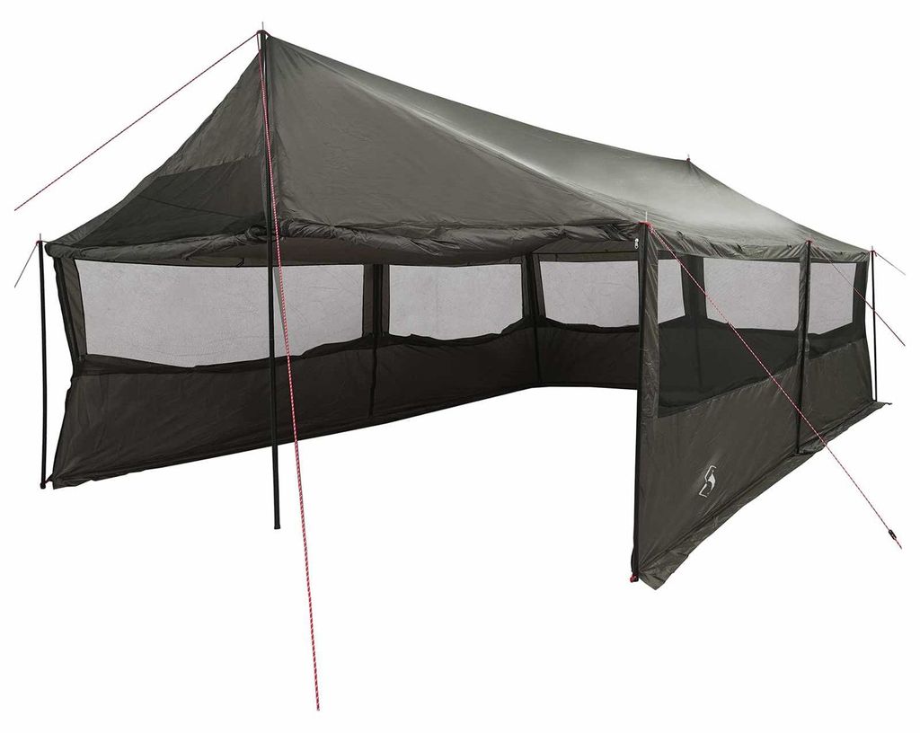 vidaXL Familienzelt Braun grau 600 x 400 x 268 cm Polyester und Stahl