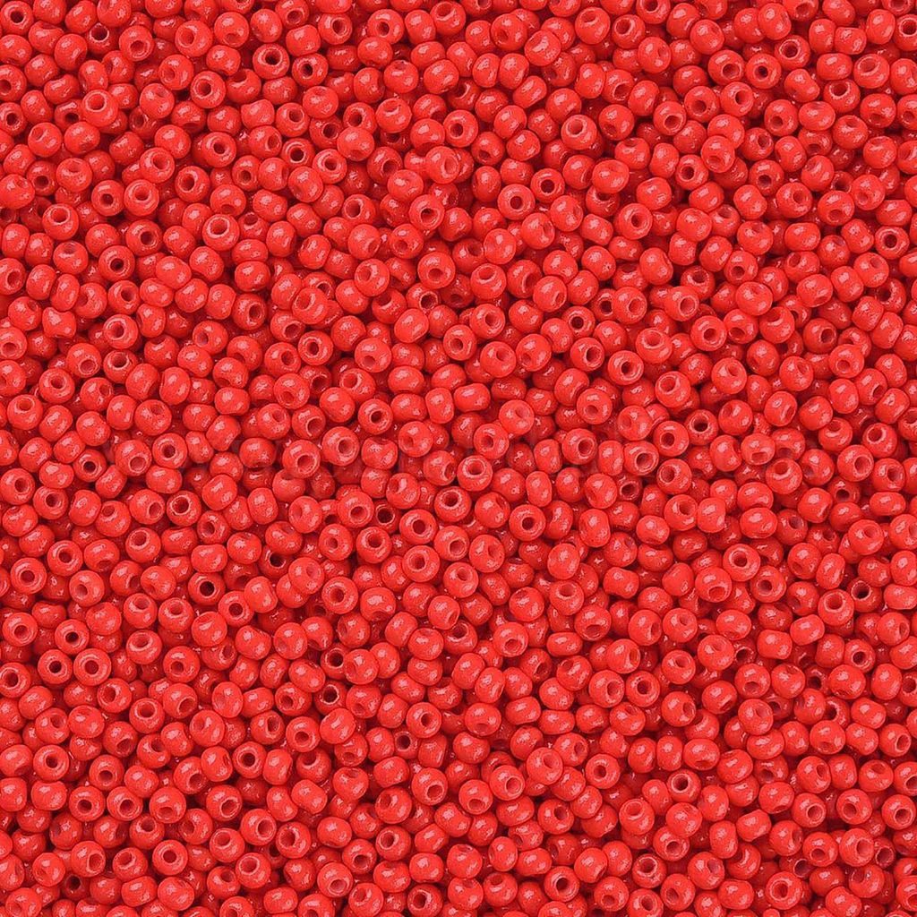 50g Rocailles Glasperlen ca. 2,3x1,5mm 1mm Bohrung Perlen Schmuck Farbwahl, Farbe:rot