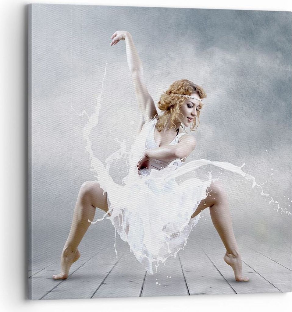 Bild auf Leinwand - Leinwandbild - Frau Tänzerin Ballett - 70x70cm - Wand Bild - Wanddeko - Leinwanddruck - Bilder - Kunstdruck - Wanddekoration -...