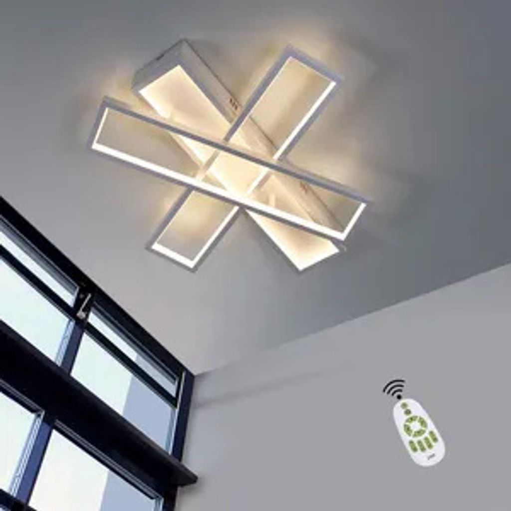 ZMH LED Deckenleuchte Weiß Dimmbar mit Fernbedienung 3 flammig Innen Kronleuchter Deckenlampe 72W für Wohnzimmer Schlafzimmer Esszimmer Büro Flu...