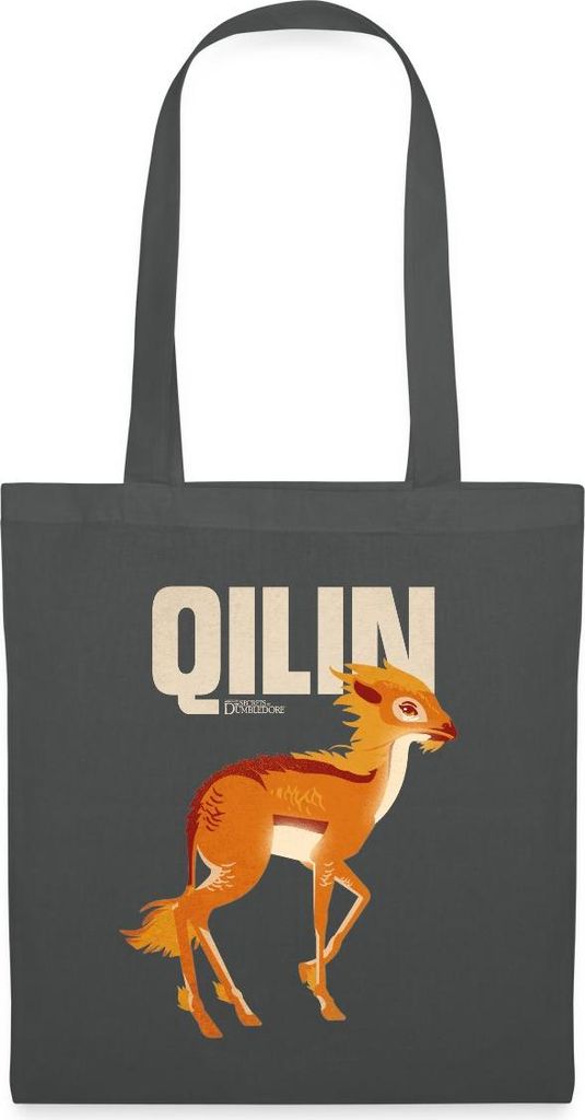 Spreadshirt Phantastische Tierwesen 3 Qilin Einhorn Stoffbeutel, One size, Graphite