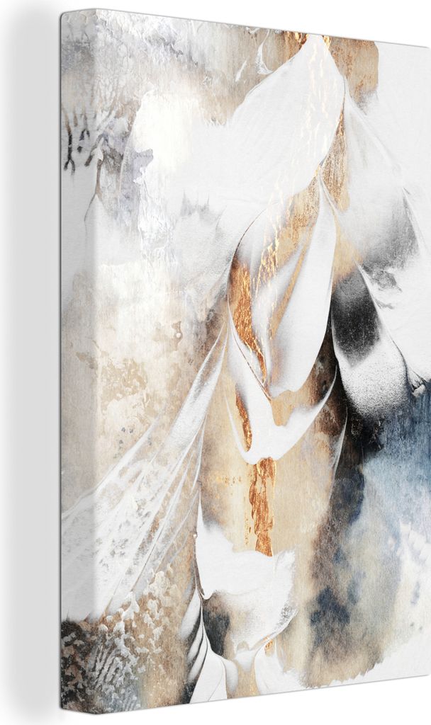 OneMillionCanvasses - Leinwandbilder - 90x140 cm, Abstrakt - Gold - Design - Luxe, Wandbilder Kunstdruck Wanddekoration - Foto auf Leinwand - Gem...