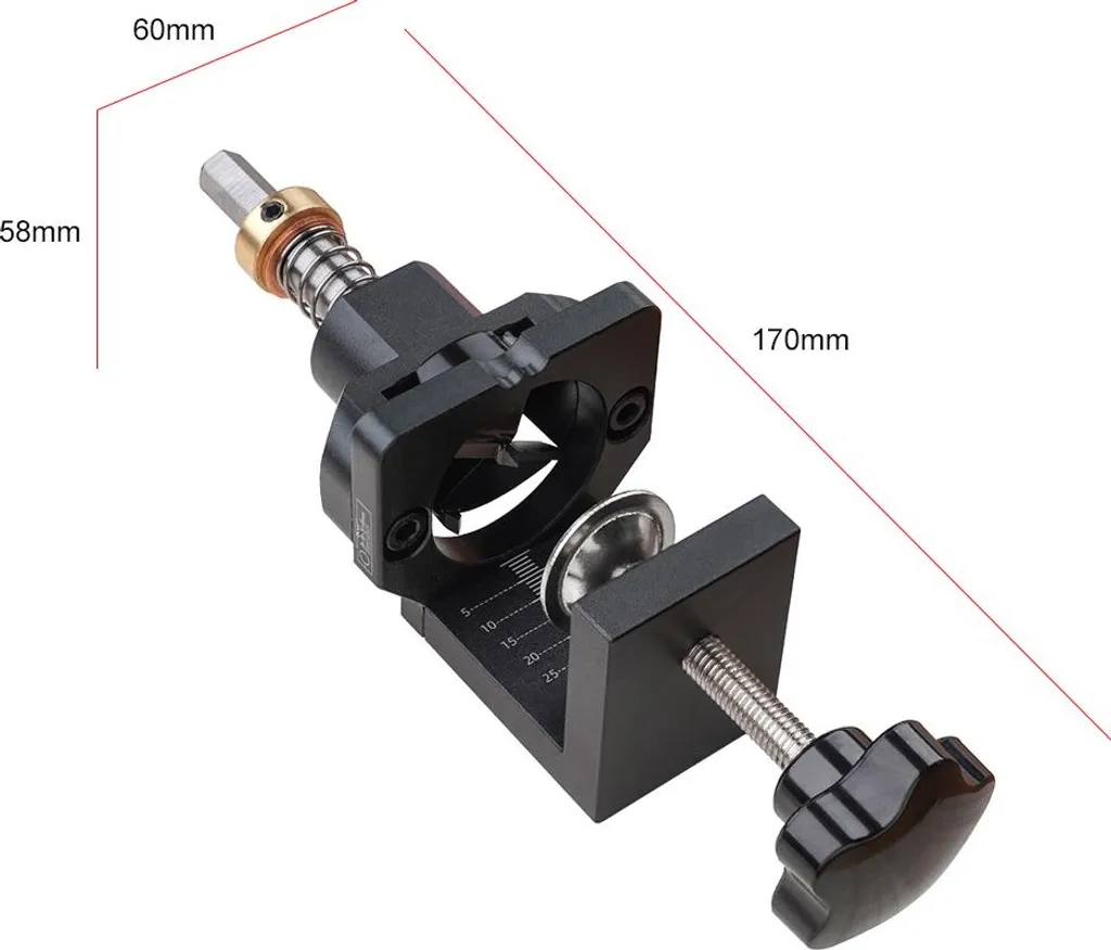 Kit gabarit de perçage 35mm en aluminium avec mèche et pince à vis
