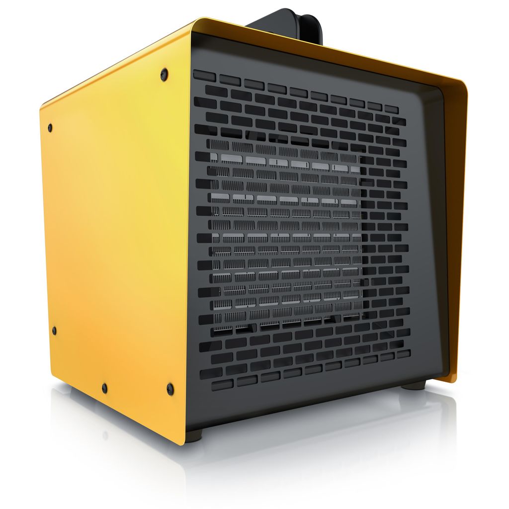 Brandson Baustellen-Heizlüfter, Bauheizer, 3000 W, Thermostat, 2 Heizstufen, 200 m³/h, PTC-Keramik, Lüftermodus, Thermosicherung, Tragegriff, eckig