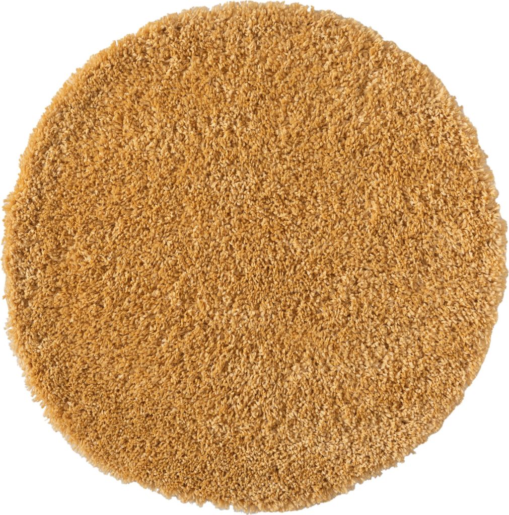 MY-RUG Teppich, Hochflorteppich Shaggy Star, 100x100, gelb , leicht glänzend, extra flauschig, rund