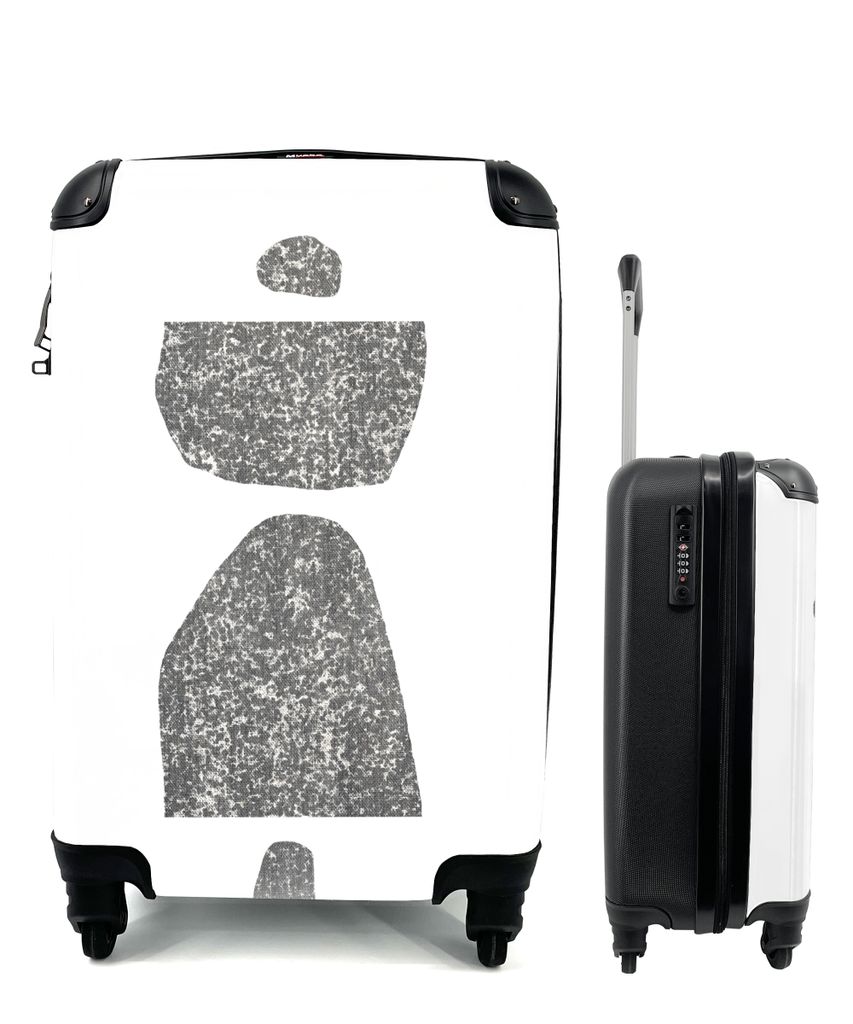 MuchoWow Koffer Handgepäck Trolley Rollkoffer Kleine Reisekoffer mit 4 Rollen - Minimalismus - Abstrakt - Design - Cabin Size < 55x40x23 cm & 55...
