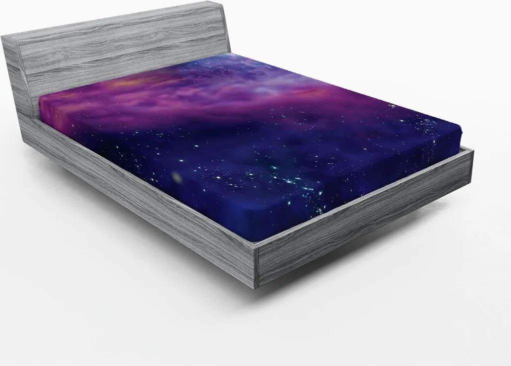 Drap-housse 180x200 imprimé galaxie et amas d'étoiles décor spatial