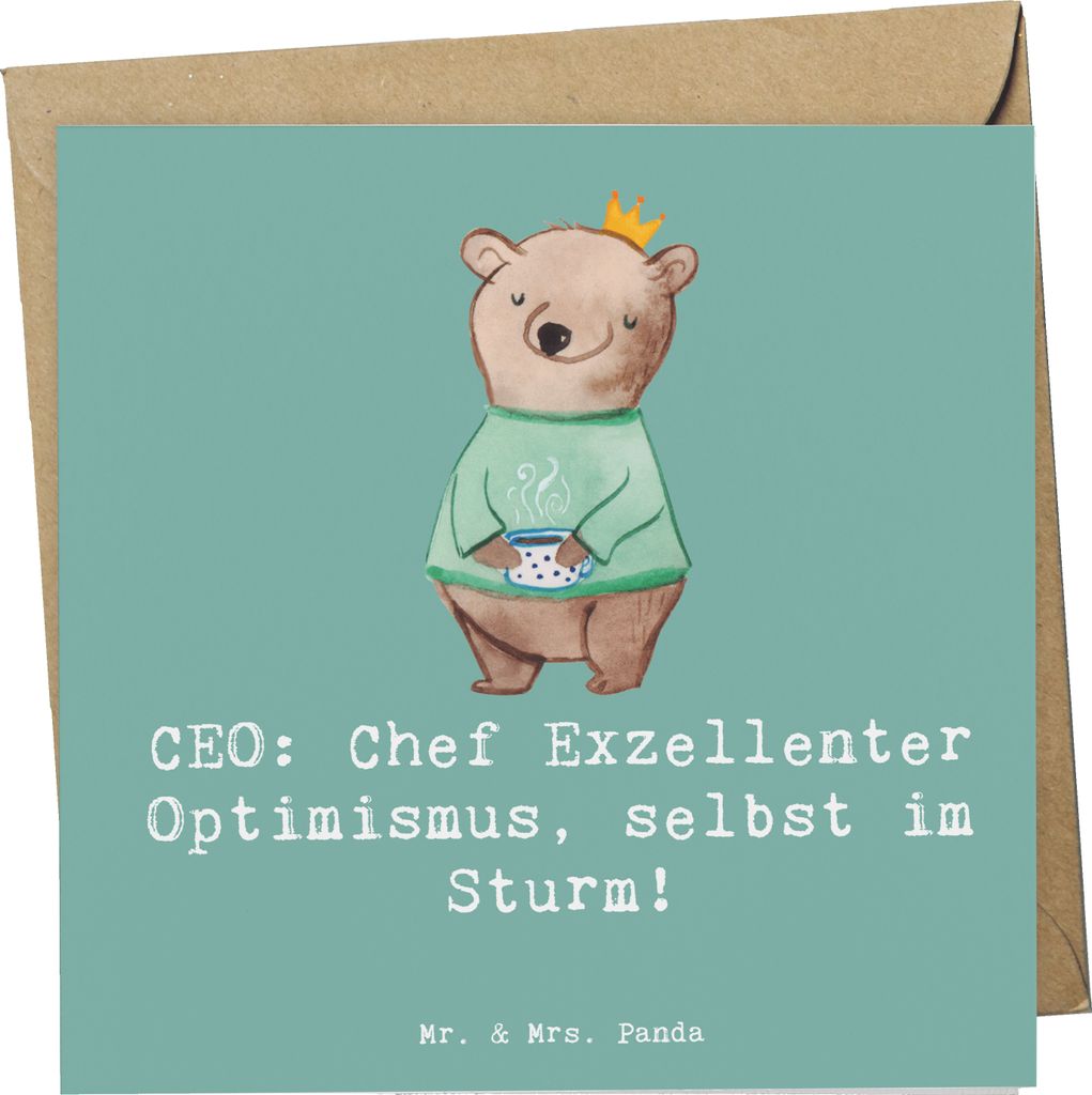 Mr. & Mrs. Panda Grußkarte CEO Optimismus - Meeresbrise - Geschenk, Berufsgestaltung, Geschäftsstrategie, Geschenke für Berufstätige, Klappkart...