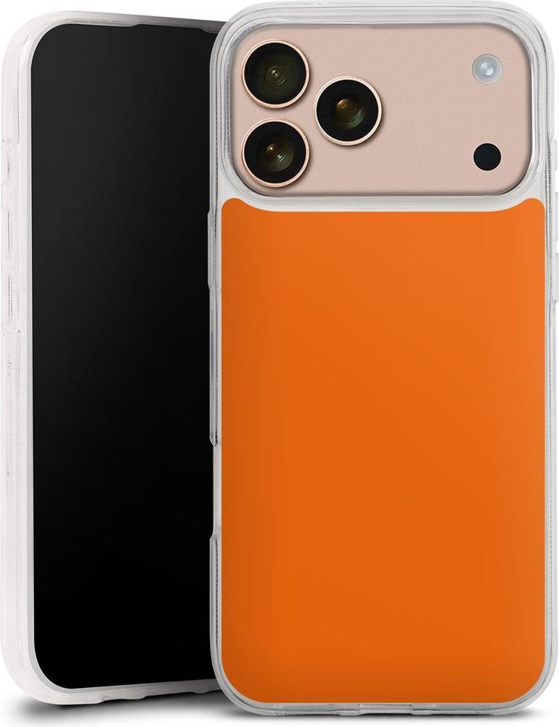 DeinDesign Handyhülle für Apple iPhone 17 Pro Max Silikon Hülle Case Smartphone Schutzhülle Farbe einfarbig orange