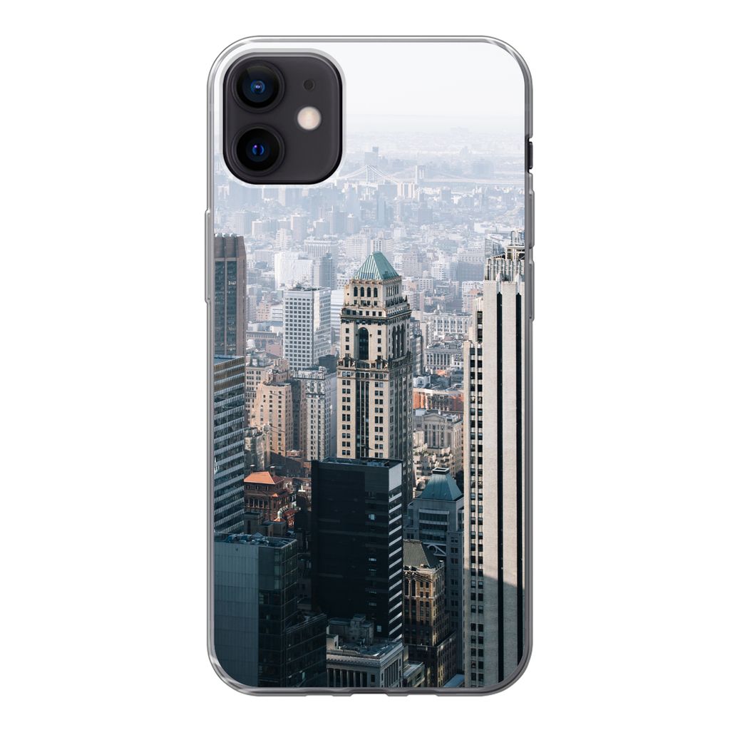 MuchoWow Handyhülle Schutzhülle Hülle für iPhone 12 mini New York - Skyline - Nebel Silikon Softcase Handy Hülle - Bild