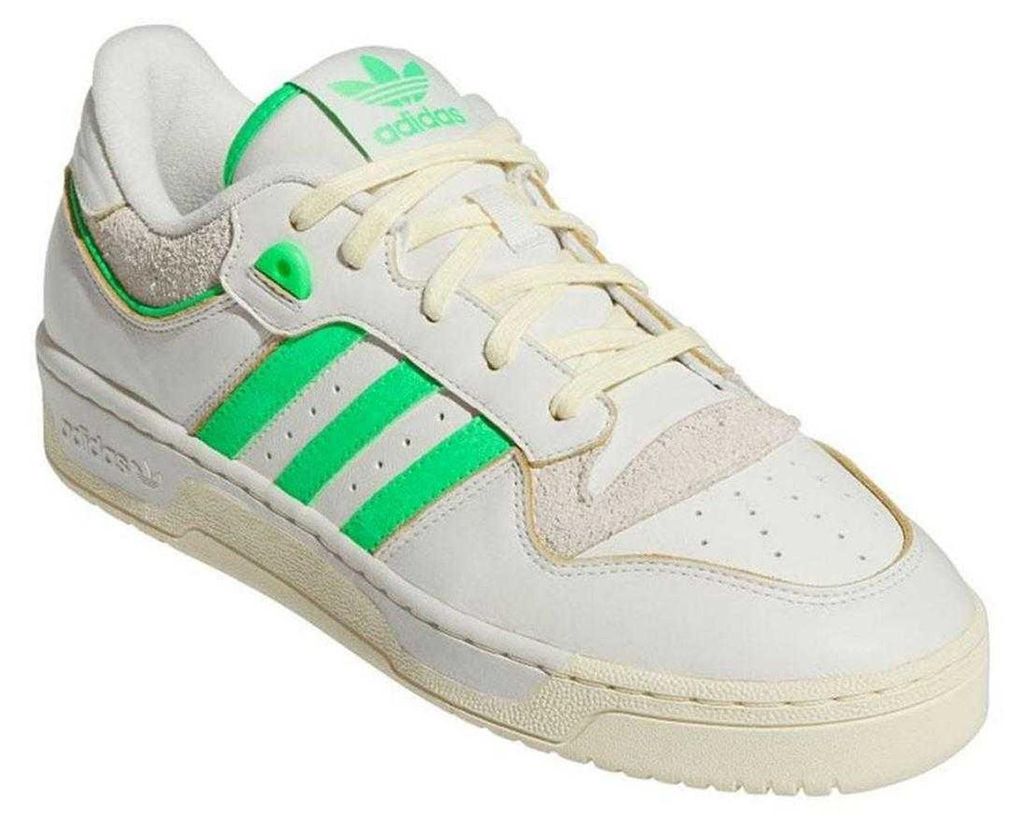 Adidas - "Rivalry" Sneaker für Herren, Leder, Cupsohle GT17279 (39 EU) (Weiß/Neon-Grün)