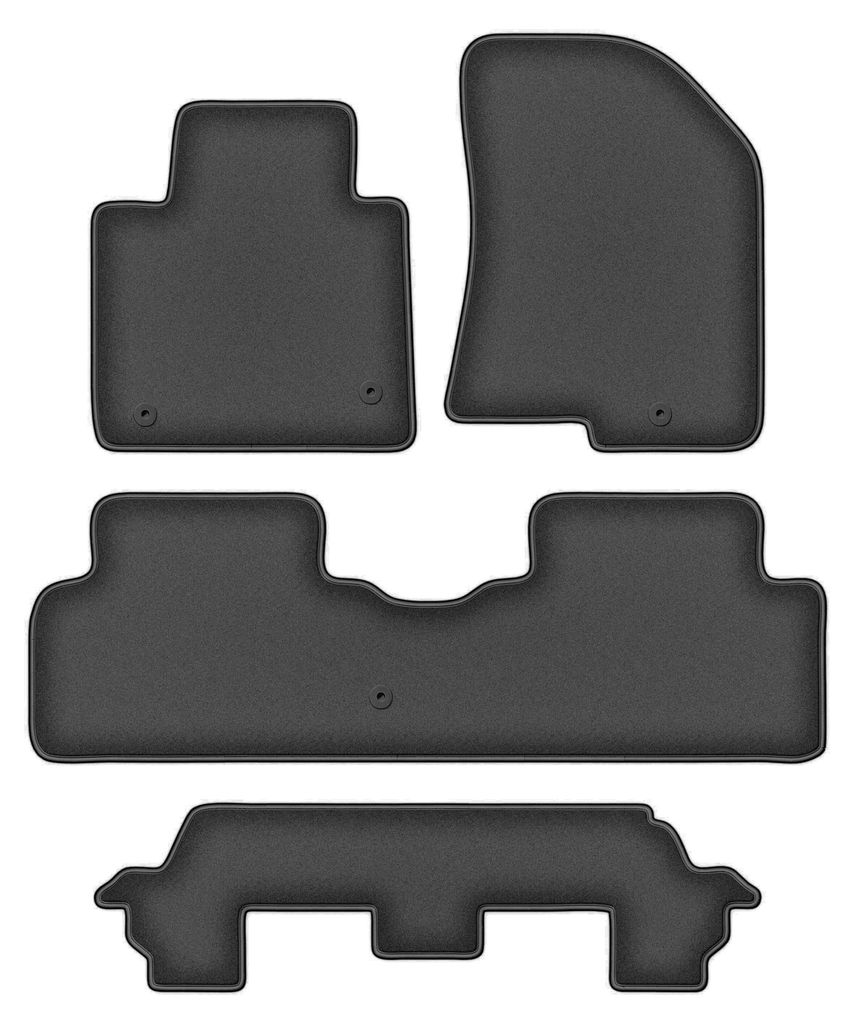 Premium Velours Fußmatten Set graphit 4 Teile für: Kia Carens IV 2013-2018 Minivan 7 os.